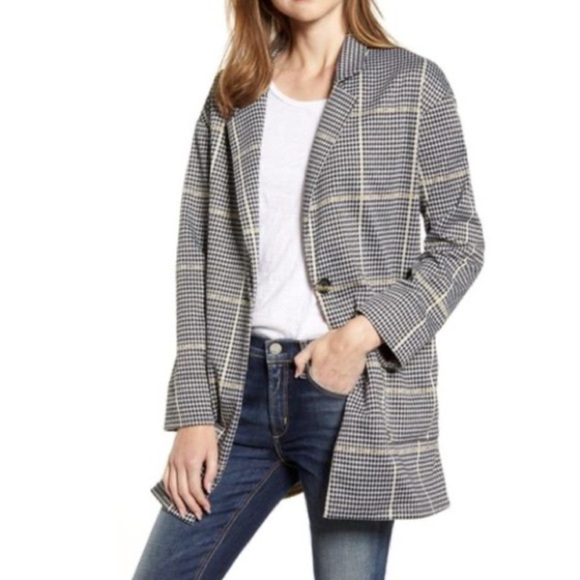 Sanctuary City Plaid Houndstooth Blazer Jacket Duster Knit Size XXS - Picture 8 of 8